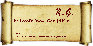 Milovánov Gerjén névjegykártya